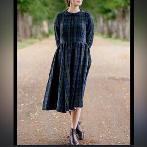 Son de Flor Tartan Long Sleeve Dress